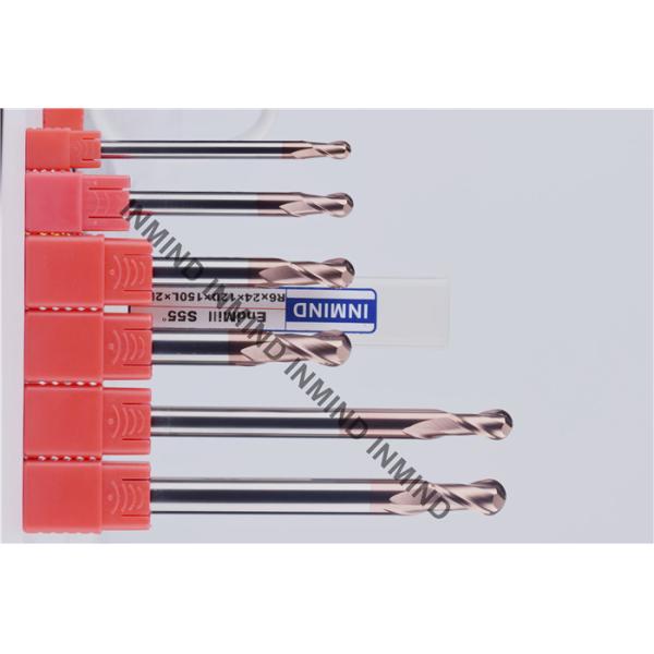HRC55 Long Shank Ball Nose End Mill 75 mm Length 6 mm Dia H6 Tolerance
