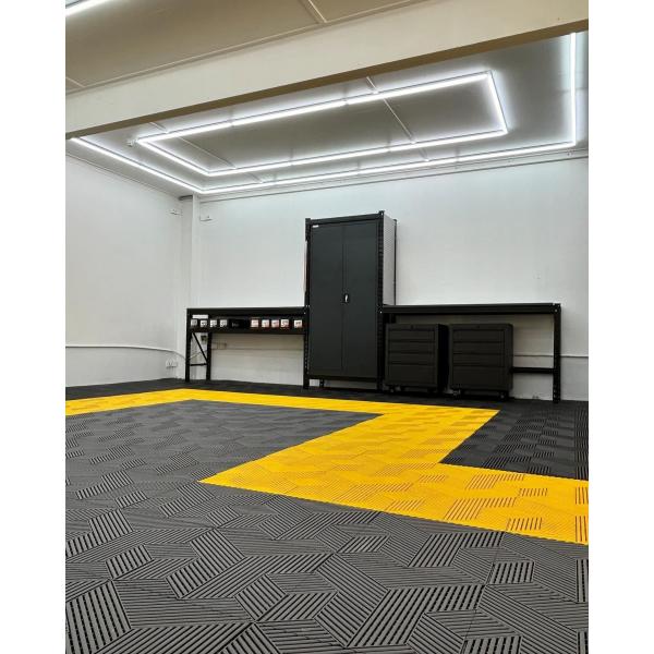Premium Black Garage Floor Tile PP Rubber Matting For Garage Floor