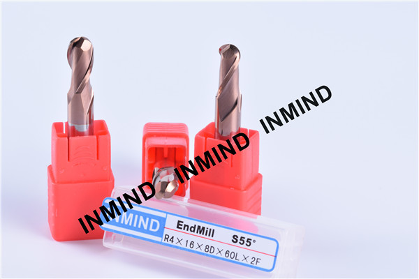 AlTiN Coating Ball Nose Long end mill with HRC50 Hardness , R7*150 14 mm AOL 150 mm