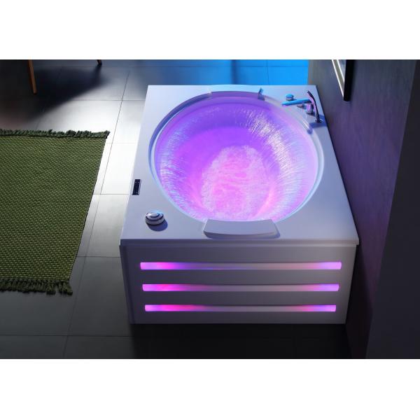 Modern Rectangle Bathtub with Oval Waterfall and Double Soaking Tub