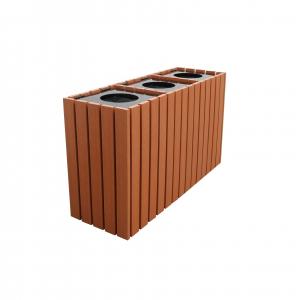 Cheap Commercial Wooden Outdoor Recycling Bins 1200mm× 400mm×700mm Size for sale