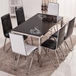 Multi Functional Glass Top Dining Room Table , Practical Marble Dining Table