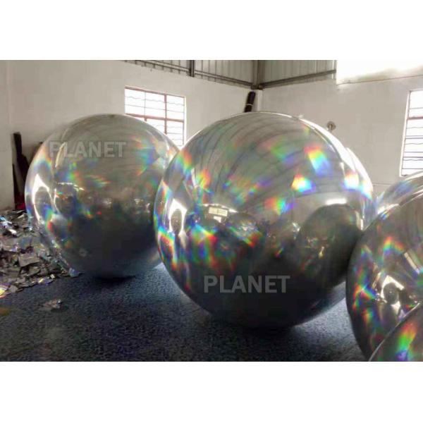 Spherical Bright Color Silver Inflatable Mirror Ball For Party Decoration