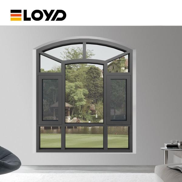 Contemporary French Grill Aluminium Flush Casement Windows Thermally Broken