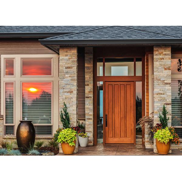 Exterior Teak Wood Single Main Door Designs , Modern Wooden Carving Door Designs