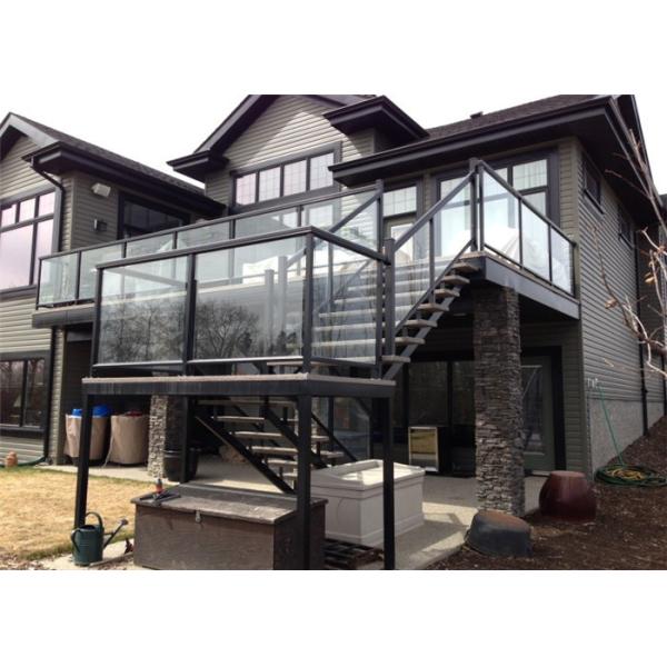 Aluminum Glass Balcony Railing , Outdoor Deck Railing Corrosion Resistance