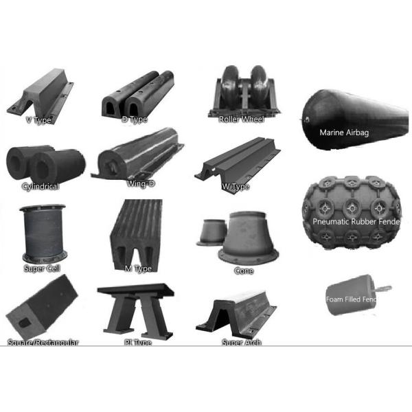 French Warships Rubber Elements Marine Rubber Fender for Dock , CCS ISO 17357