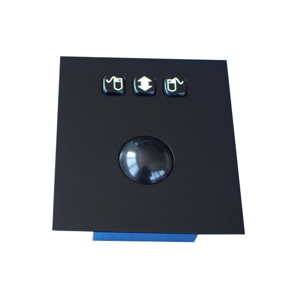 Black Industrial Trackball Pointing Device / kiosk trackball abrasion - resistant