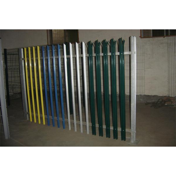 Heavy Duty UK Market W Pale Galvanized Coated Black Steel Palisade Fencing Round Shape