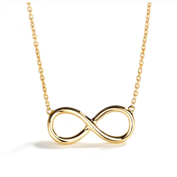 15mm 18K Gold Diamond Necklace Eternity Love 1.6 Grams 1 Carat