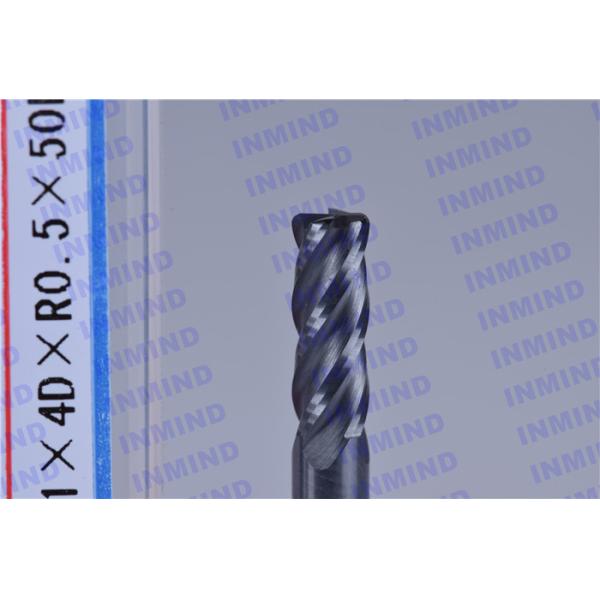 4 Flute Extra Long Carbide End Mill Corner Radius 0.6 um Grain Size R0.5 Corner