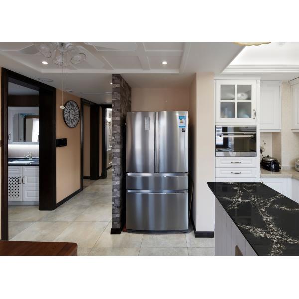Black Starlight Quartz Floor Tiles 600x600 Home Decoration Impact Resistance