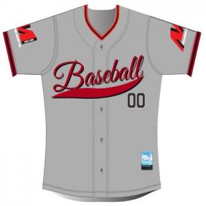 Cheap Custom 50cm Chest V Neck Baseball Jersey , Sublimation Printing Baseball Shirt Button Up for sale