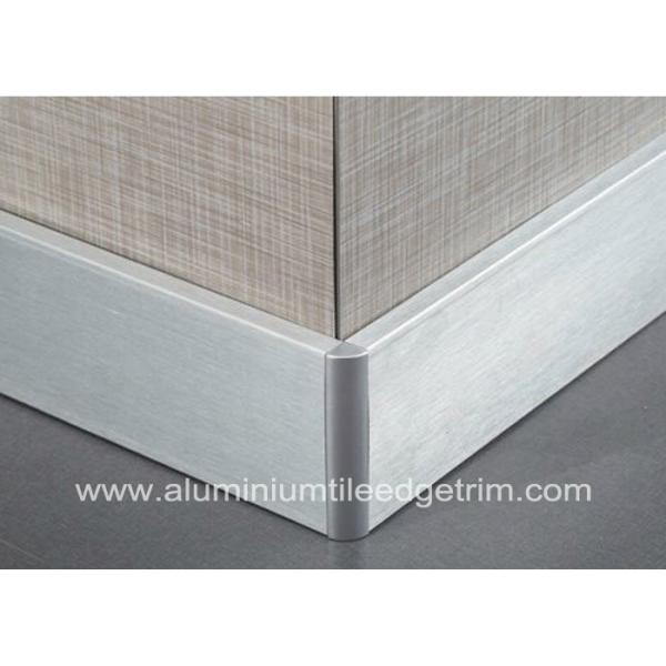 Silver Brushed Aluminium Skirting Boards Floor Decoration 60mm / 80mm / 100mm Height