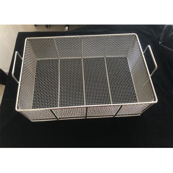 Custom Made Stainless Steel Woven Mesh Hospital Sterile Appliance Storage Basket