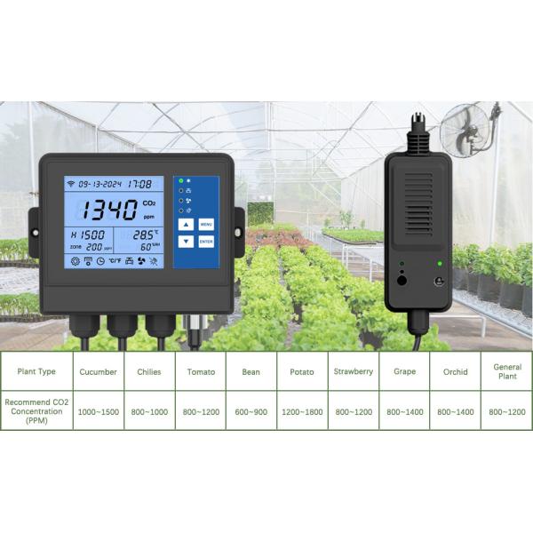 Smart NDIR Sensor Greenhouse Controllers CO2 Regulator Monitor For Planting Growing
