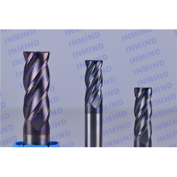 HRC55 4 Flute End Mil Corner Radius Cutter With 0.6 um Grain Size SiN Coating