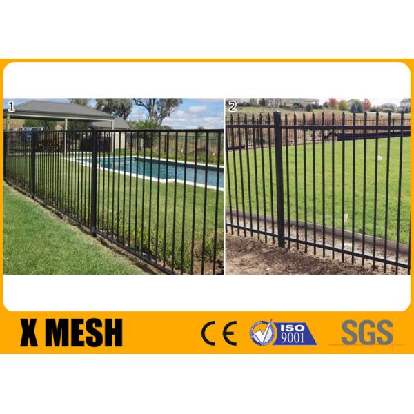 School 2000mm High Picket Vinyl Fence Spear Top Type 2400mm Length Vinyl Coated