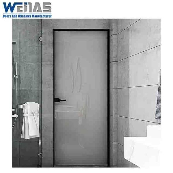 Modern Design Swing Aluminum Frosted Glass House Internal Kitchen Bathroom Swing Casement Door