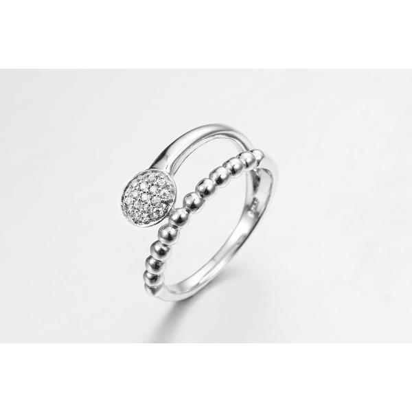 2.78g 925 Silver CZ Rings ODM Sterling Silver Moon And Star Ring