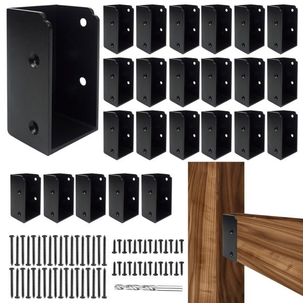 Steel Deck Railing Brackets Connectors 1.2mm Thickness Concealed For 2X4 Wood Posts