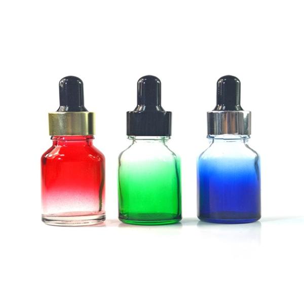 Gradient Color Glass Dropper Bottles Non Toxic OEM Service With Childproof Cap