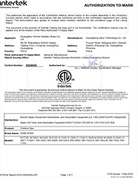 Guangzhou Romex Sanitary Ware Co., Ltd. Certifications
