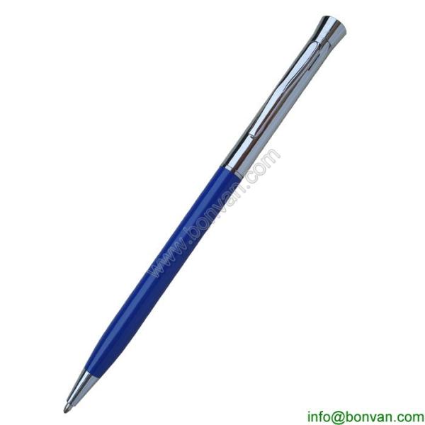 low price promotional metal ball point pen, slim hotel metal pen