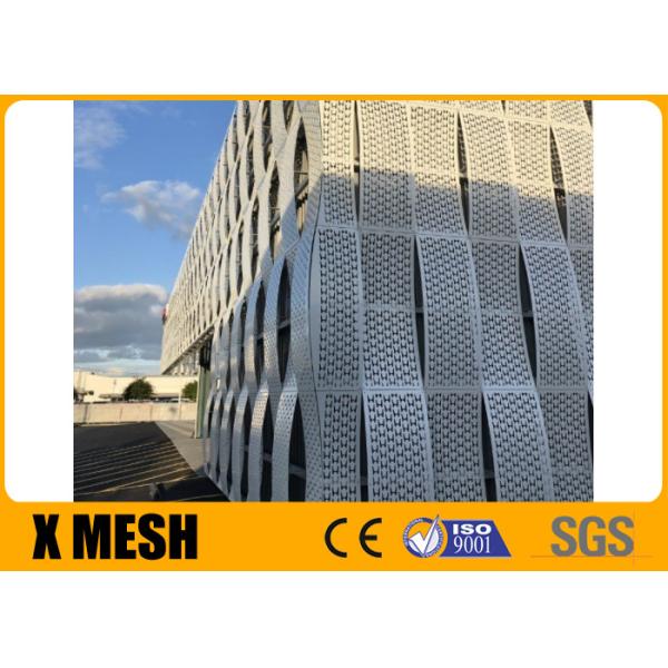 Metallic Ceilings Decorative Perforated SS Sheet Round Hole 15mm