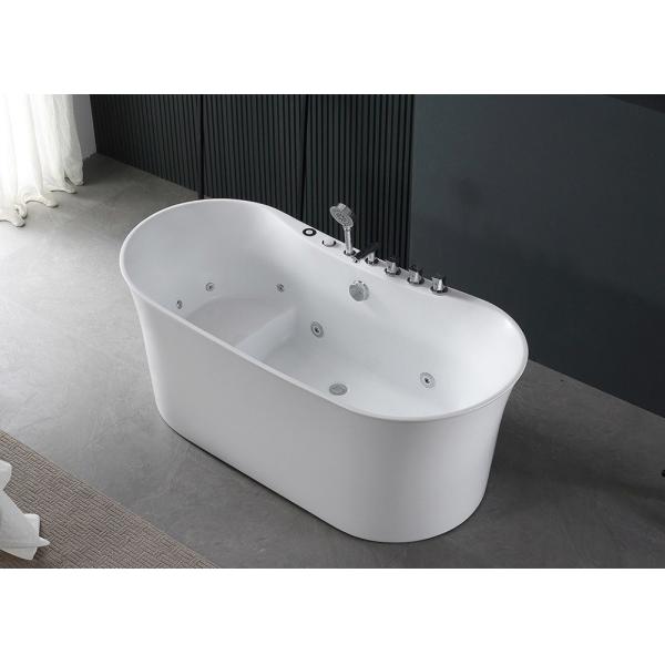 Oval Freestanding Acrylic Massage Bathtub Single Person Enjoyment