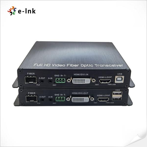 1080P DVI To HDMI Female Converter With Bidi Audio GPIO KVM RS232 Fiber Extender