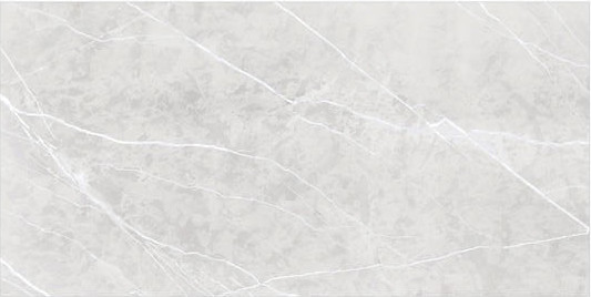 Glazed Bathroom Marble Ceramic Tiles Non - Slip Wear Resistant Light Grey