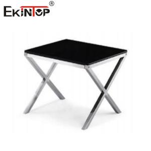 China Contemporary Chic Glass And Steel Coffee Table Living Room Furniture on sale