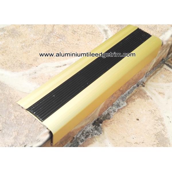 TL30 Matt Gold Non Slip Aluminum Stair Splint With Rubber For Staircase Edge