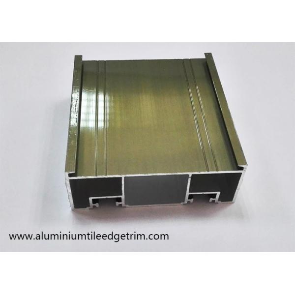 6063 - T5 Aluminium Sliding Door Frame Mullion Profile Electrophoresis Coating Champagne
