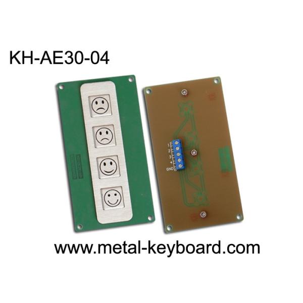 4 Keys Metal Kiosk Keyboard , stainless steel keypad for Service Evaluation Device