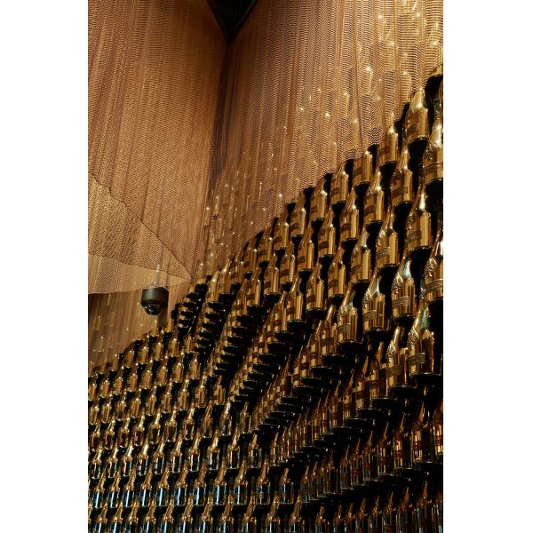 Anodized Oxidation Woven Metal Wire Mesh Drapery With Rails / Other Accessories
