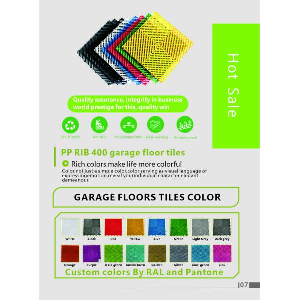 Heavy Duty Polypropylene Garage Flooring Ribbed Garage Floor Tiles