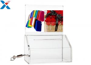 Cheap Custom Clear Acrylic Sign Holders Transparent Election Ballot Box With Lock for sale