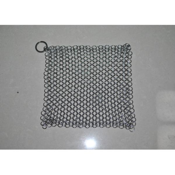 4X4 Inch 316L Stainless Steel Chainmail Scrubber for Cast Iron Pan