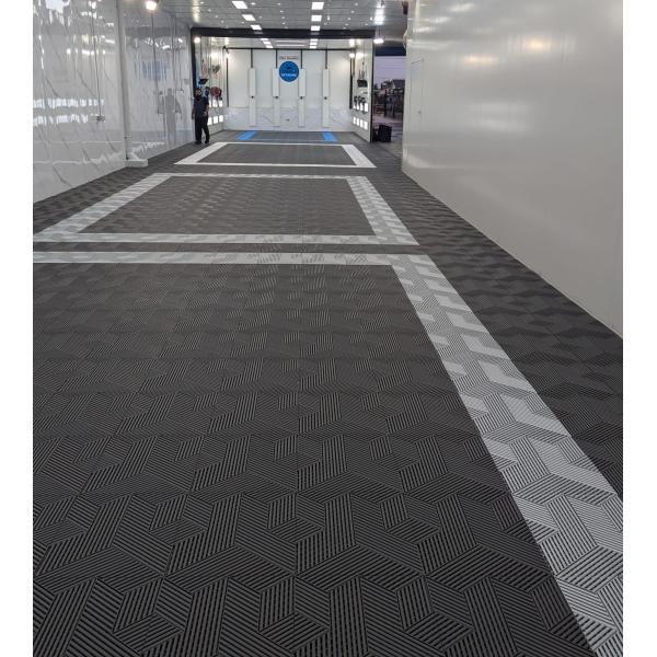 Polypropylene Garage Floor Tiles 2500Lbs Interlocking Garage Flooring Chemical Resistance