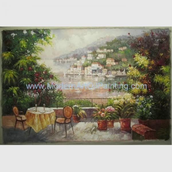 Quality Handmade Canvas Mediterranean Oil Painting Linen Garden Scenery Oil Painting wholesale