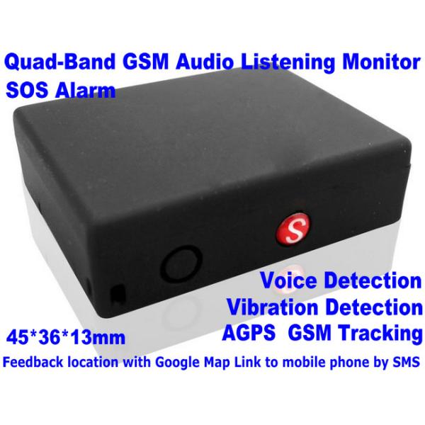 Global Indoor Outdoor GSM LBS Tracker Spy Audio Listening Bug W/ SOS Alarm & 2