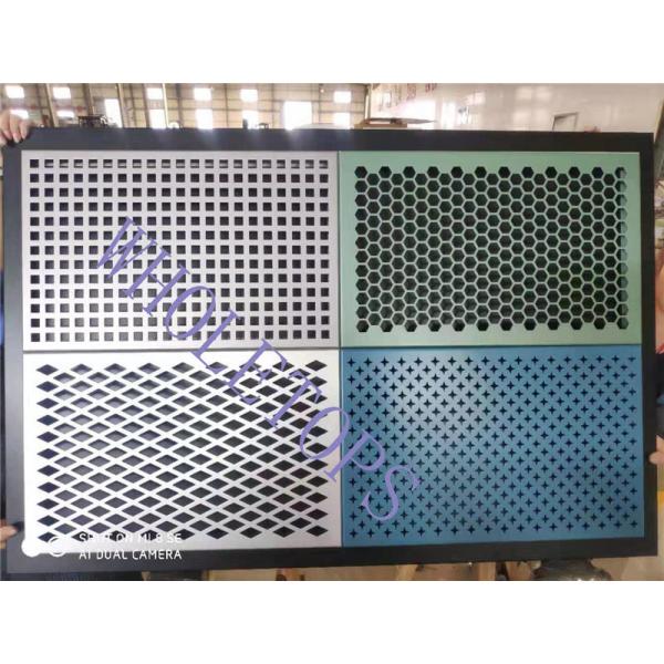 Waterproof Fireproof 7.0MM Perforated Aluminum Panels Facade 600×600mm