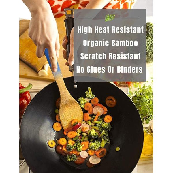 Colorful Bamboo Kitchen Supplies Bamboo Cooking Utensils With  Spoon Spatula