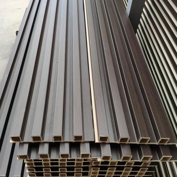 Wooden Grain Indoor Flute PVC Interior WPC Wall Panel For Decoration