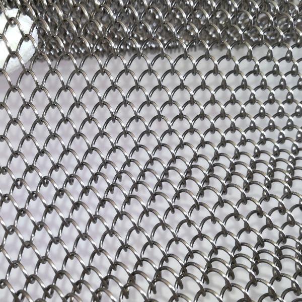 JDW Anodized Aluminum Metal Coil Curtain / Woven Wire Curtain Corrosion