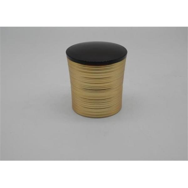 33mm Gold Color Cosmetic Bottle Cap , Round Screw Cap Lid With UV Coating