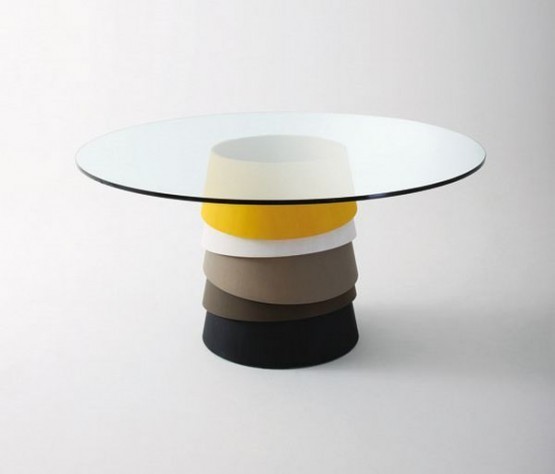 Custom Glass Tabletops , Round Clear White Tempered Glass Table Top