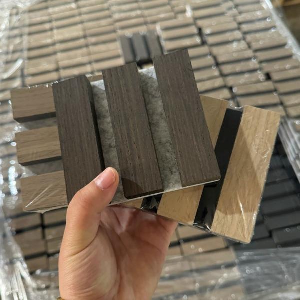 10 X 10 Acoustic Wood Wall Panels Samples Smoke Oak Akupanel Small Sample For Interior Wall Decor